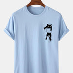 Pocket Cat Print T-Shirt