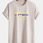 Regular Fit Monaco Slogan Print Cotton T-Shirt