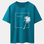Los Angeles Palm Trees Print Drop Shoulder Oversize T-Shirt