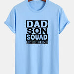 Regular Fit Dad And Son Squad Print Cotton T-Shirt