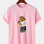 Selfie Bear Print Print T-Shirt