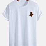 Regular Fit Teddy Bear Print Cotton T-Shirt