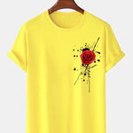 Splash Ink Rose Print T-Shirt
