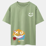 Graffiti Smiley Face Print Drop Shoulder Oversize T-Shirt