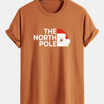 Regular Fit Santa Claus Slogan Print Cotton T-Shirt