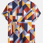 Geometric Print Button Up Shirt & Swim Shorts