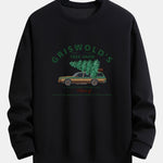 Car Christmas Tree Print Relax Fit Sweatshirt