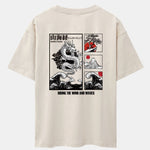 Dragon Landscape Back Print Drop Shoulder Oversize T-Shirt