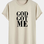 God Got Me Print Cotton Arc Hem T-Shirt