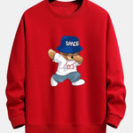 Bear With Hat Print Relax Fit Sweatshirt