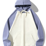 Paneled Corduroy Raglan Sleeves Hoodie
