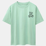 Bear On Vacation Print Drop Shoulder Oversize T-Shirt