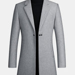 Single Breasted Notch Lapel Woolen Overcoat