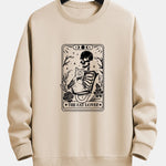Cat Skeleton Print Relax Fit Sweatshirt