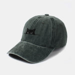 Cat Pattern Casual Washed Cotton Baseball Cap