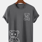 Line Shaped Bear Print T-Shirt