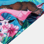 Tropical Plants And Orangutan Print Button Up Shirt & Swim Shorts