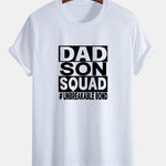 Regular Fit Dad And Son Squad Print Cotton T-Shirt