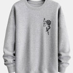 Japanese Rose Print Relax Fit Sweatshirt