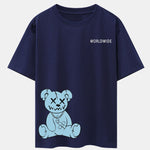 Worldwide Bear Print Drop Shoulder Oversize T-Shirt