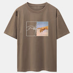 Create Adam Print Drop Shoulder Oversize T-Shirt