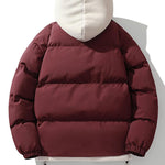 Contrast Zip Up Hooded Puffer Coat