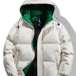 Contrast Hooded Puffer Coat