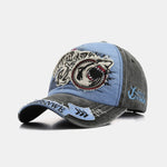 Hip Hop Shark Embroidery Pattern Denim Baseball Cap