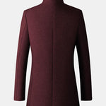 Funnel Neck Woolen Overcoat