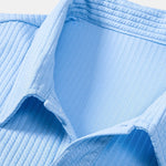 Long Sleeve Ribbed Polo & Straight Leg Ribbed Pants