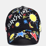 Hip Hop Graffiti Sun Slogan Pattern Baseball Cap