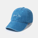 Keep Smiling Letter Casual Versatile Washed Cotton Baseball Cap