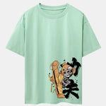 Kung Fu Bear Print Drop Shoulder Oversize T-Shirt