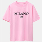 Milano Slogan Print Drop Shoulder Oversize T-Shirt