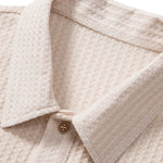 Knitted Waffle Polo Shirt & Waffle Drawstring Shorts