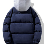 2 In 1 Corduroy Zip Up Hooded Puffer Coat