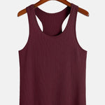 Basic Slim Ribbed Racer Back Tank