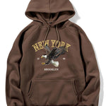 New York Eagle Print Hoodie