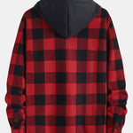 Flannel Fleece Lined Hooded Shirt