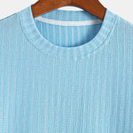 Muscle Fit Textured Ribbed Arc Hem T-Shirt