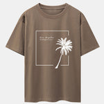 Los Angeles Palm Trees Print Drop Shoulder Oversize T-Shirt