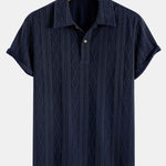 Knitted Geometric Rhombus Jacquard Polo