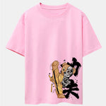 Kung Fu Bear Print Drop Shoulder Oversize T-Shirt