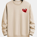 Heart Shaped Smiley Face Print Relax Fit Sweatshirt