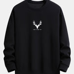 Silhouette Head Deer Print Relax Fit Sweatshirt