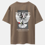 Dove Rose Slogan Back Print Drop Shoulder Oversize T-Shirt