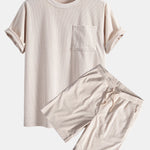 Corduroy Oversize T-shirt With Pocket & Shorts