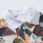 Flamingo Tropical Print Polo Shirt