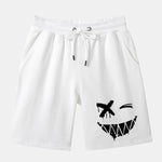 Dissolved Smiley Face Print Man Mid Length Shorts