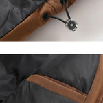 Funnel Neck Faux Suede Puffer Coat